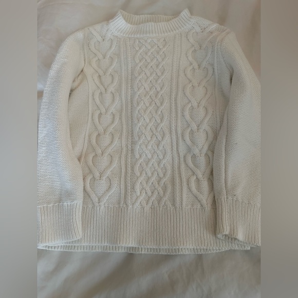 Crewcuts ivory cable knit sweater size 6-7 (like new) - Picture 1 of 2